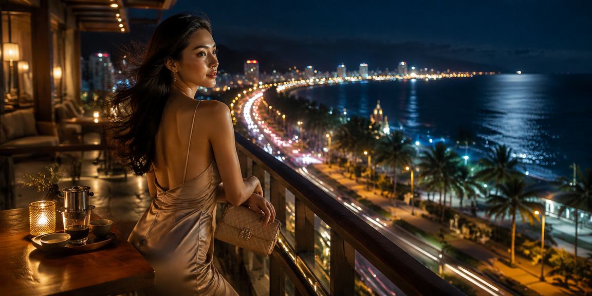 Người dùng tại Phan Thiết thư giãn trong quán cà phê và kiểm tra kèo thể thao trực tuyến buổi chiều